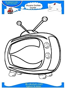 Çocuklar İçin Tv Boyama Sayfaları 